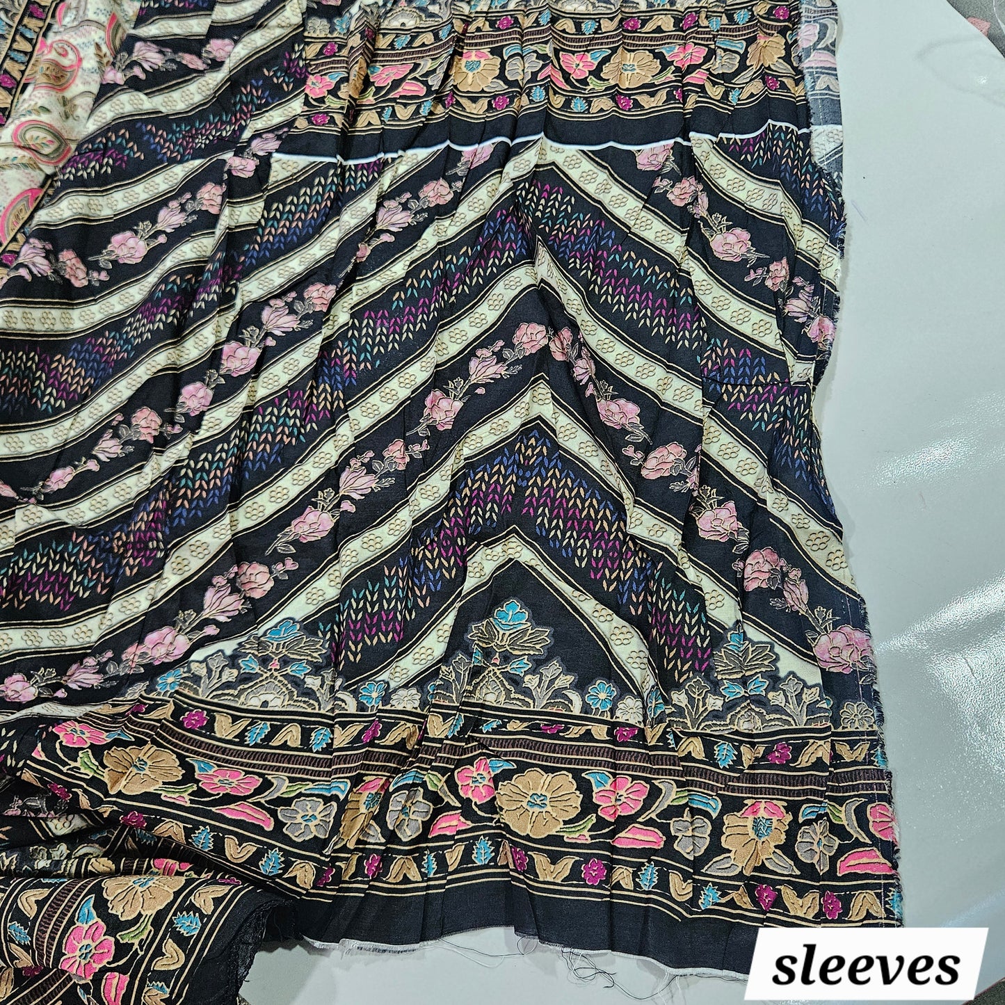 Black Muslin Embroidery Suit