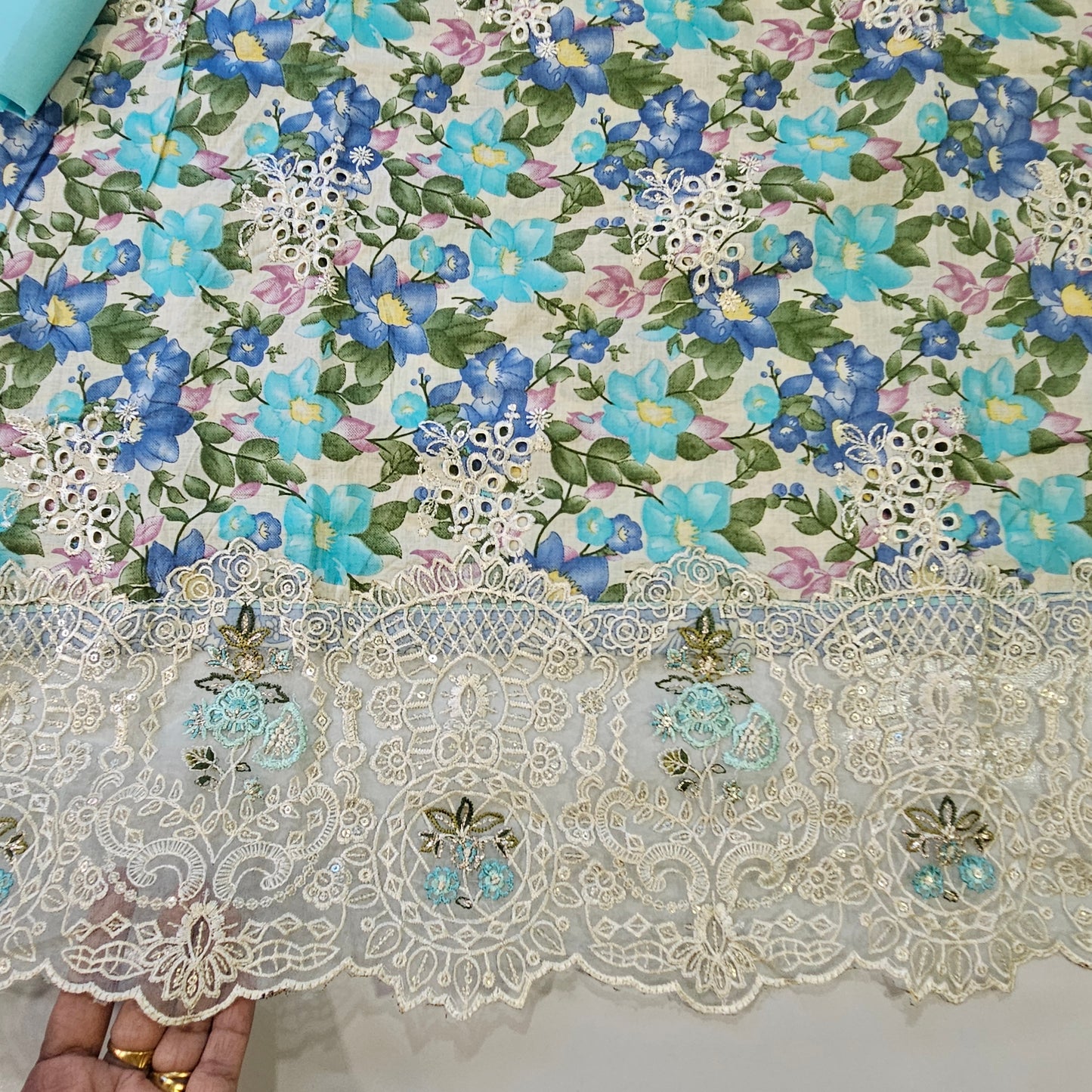 FIZA CHIKANKARI PATCH SUIT