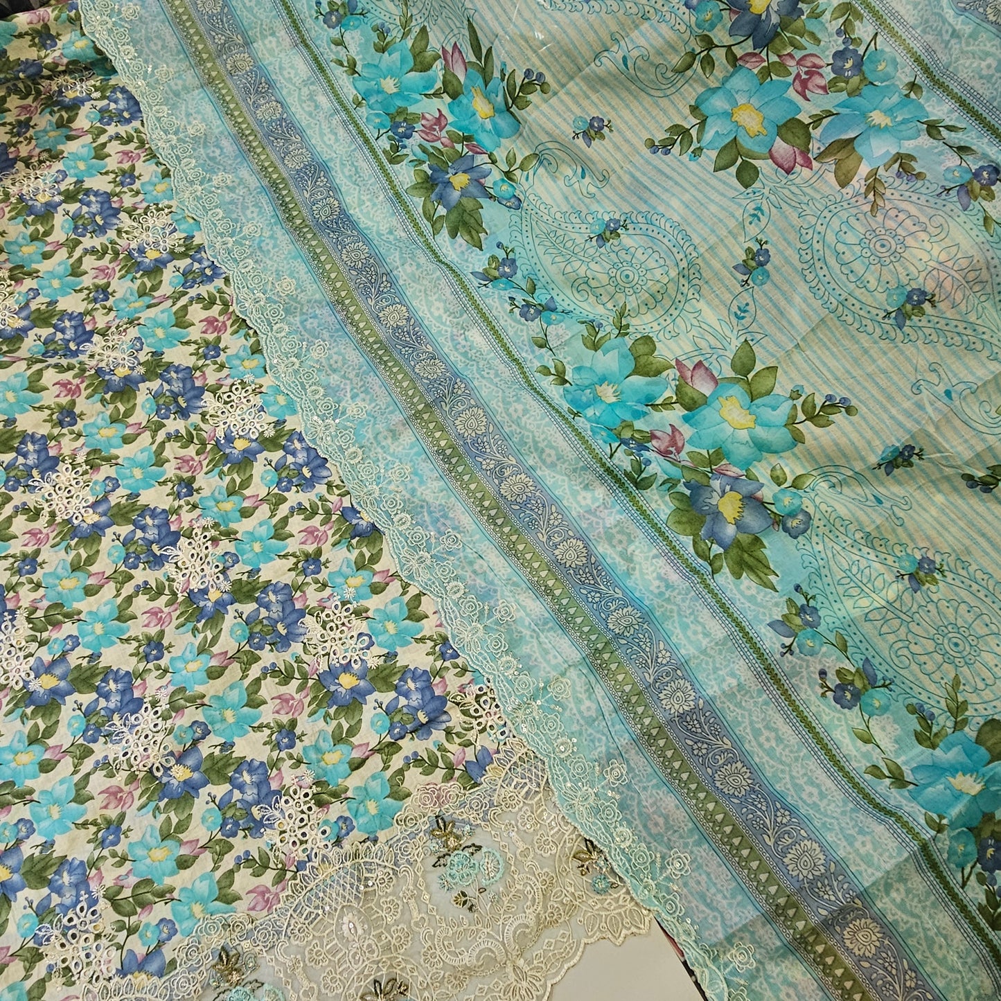 FIZA CHIKANKARI PATCH SUIT