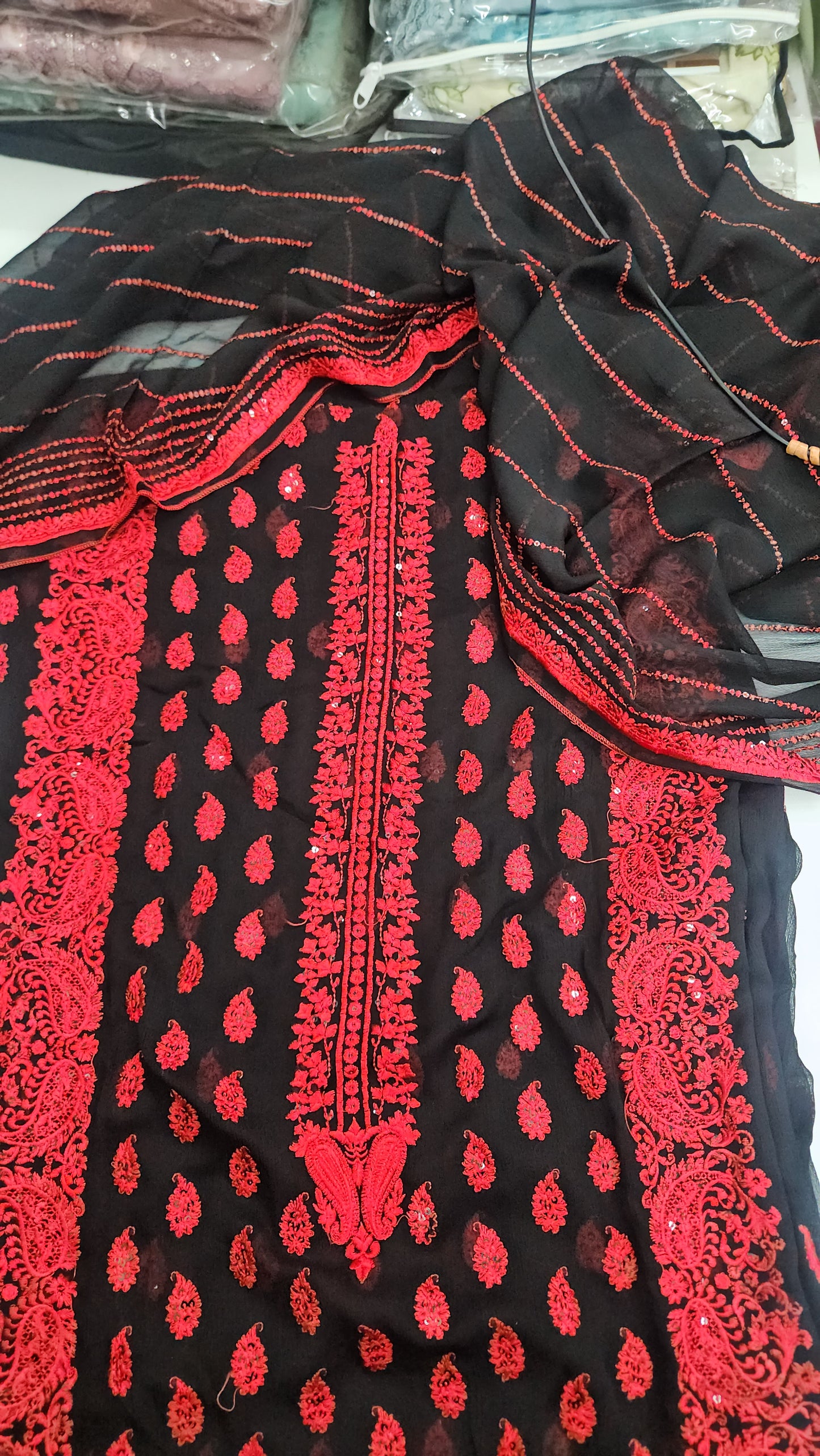 Unstitched Pure Chiffon Partywear Suit