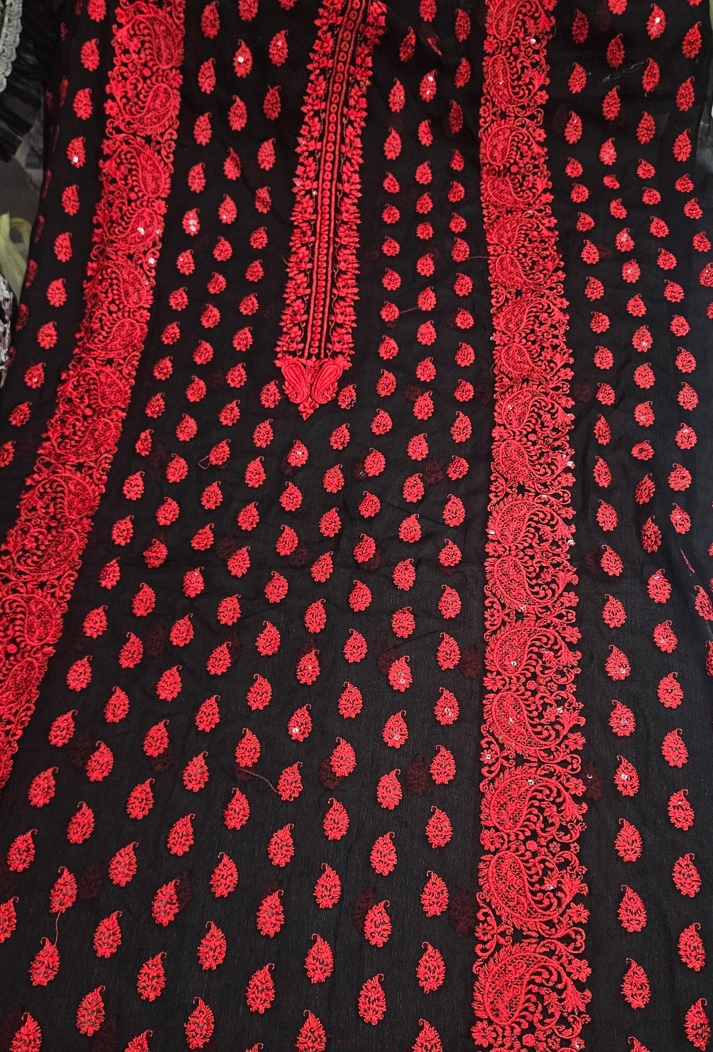 Unstitched Pure Chiffon Partywear Suit